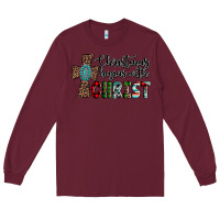 Burgundy christmas begins with christ Long Sleeve Tee - AdoDesignShop