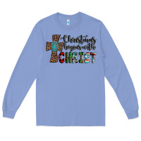 Colony Blue christmas begins with christ Long Sleeve Tee - AdoDesignShop