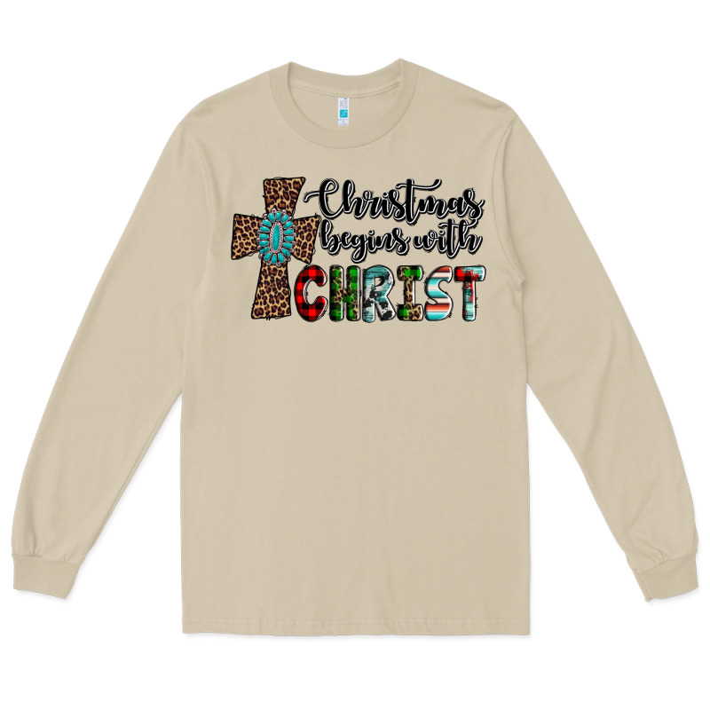 Christmas Begins With Christ Long Sleeve Tee by AdoDesignShop | Teevron