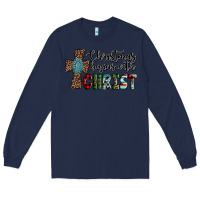 Navy christmas begins with christ Long Sleeve Tee - AdoDesignShop