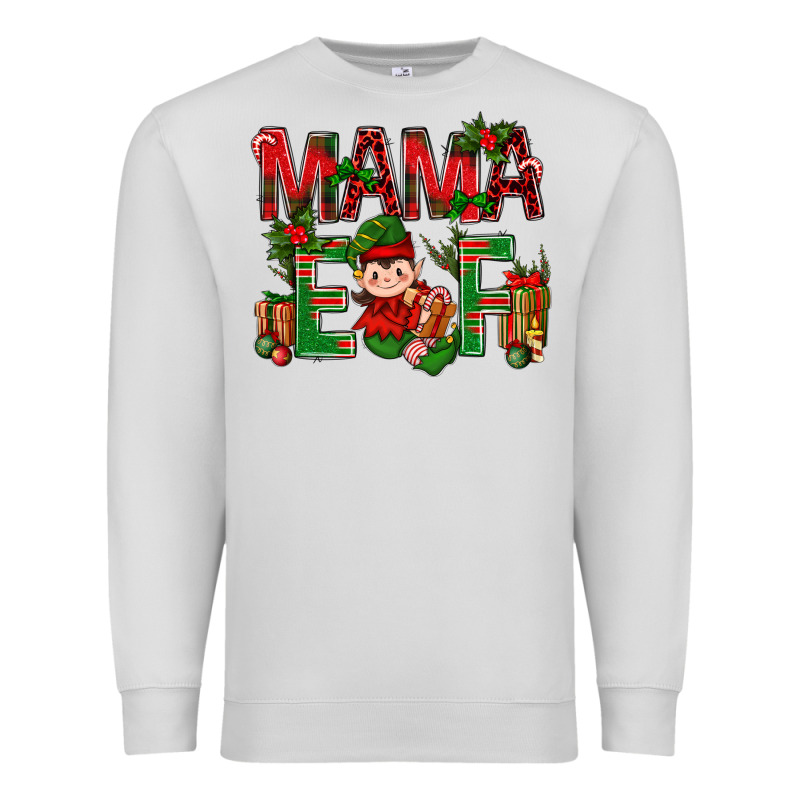 Mama Elf With Gift Christmas Premium Sweatshirt by BundleAndBundleShop | Teevron