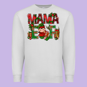 Mama Elf With Gift Christmas Premium Sweatshirt Designed By Bundleandbundleshop