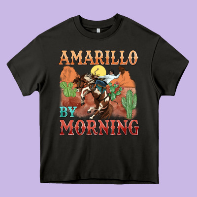 Amarillo By Morning Heavy Core Tee Designed By Maliassmallbusiness
