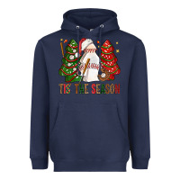 Navy tis' the season baseball christmas cakes bbs Heavyweight Hoodie - BundleAndBundleShop