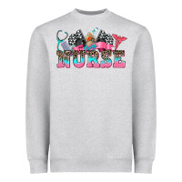 Heather Grey nurse with race and oto equipment Heavyweight Sweatshirt - AdoDesignShop