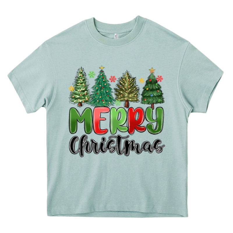 Merry Christmas Trees Heavy Core Tee by MaliasSmallBusiness | Teevron