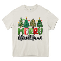 Cream merry christmas trees Heavy Core Tee - MaliasSmallBusiness