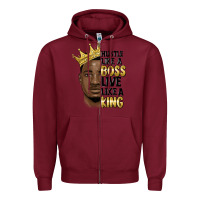 Burgundy hustle like a boss live like a king malia Zipper Hoodie - MaliasSmallBusiness