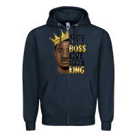 Navy hustle like a boss live like a king malia Zipper Hoodie - MaliasSmallBusiness