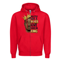 Red hustle like a boss live like a king malia Zipper Hoodie - MaliasSmallBusiness