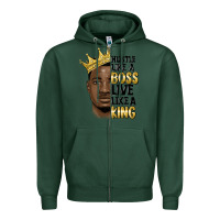Sports Green hustle like a boss live like a king malia Zipper Hoodie - MaliasSmallBusiness