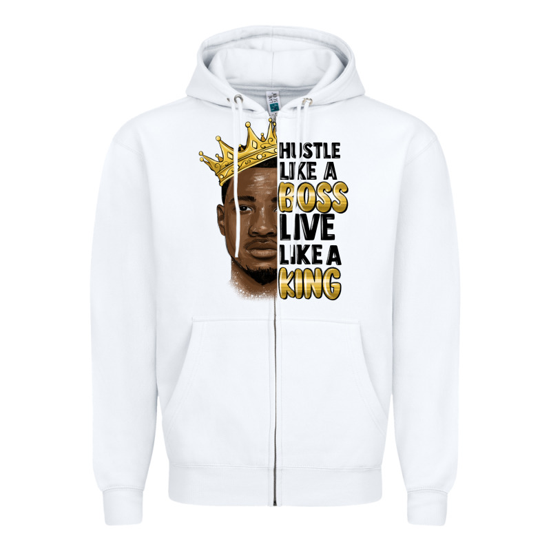 Hustle Like A Boss Live Like A King Malia Zipper Hoodie by MaliasSmallBusiness | Teevron