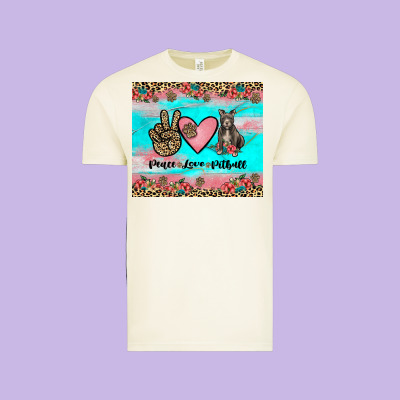 Peace Love Pitbull Vintage Tee Designed By Jahusdesignshop