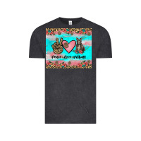 Vintage Black peace love pitbull Vintage Tee - JahusDesignShop