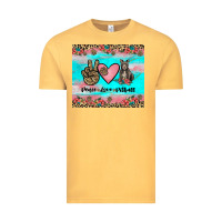 Vintage Mustard peace love pitbull Vintage Tee - JahusDesignShop