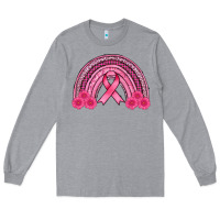 Heather Grey breast cancer rainbow Long Sleeve Tee - AdoDesignShop