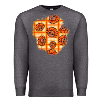 Charcoal Heather Thanksgiving Turkey With Tartan Patch Premium Sweatshirt - BundleAndBundleShop