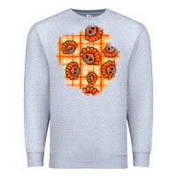 Heather Grey Thanksgiving Turkey With Tartan Patch Premium Sweatshirt - BundleAndBundleShop