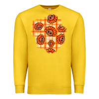 Lemon Thanksgiving Turkey With Tartan Patch Premium Sweatshirt - BundleAndBundleShop