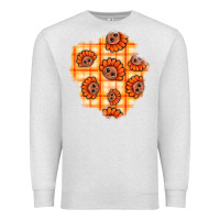 Oatmeal Heather Thanksgiving Turkey With Tartan Patch Premium Sweatshirt - BundleAndBundleShop