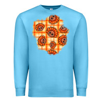 Ocean Blue Thanksgiving Turkey With Tartan Patch Premium Sweatshirt - BundleAndBundleShop