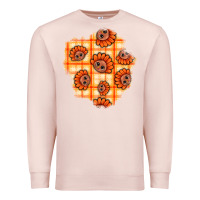 Pale Pink Thanksgiving Turkey With Tartan Patch Premium Sweatshirt - BundleAndBundleShop