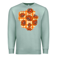Seafoam Thanksgiving Turkey With Tartan Patch Premium Sweatshirt - BundleAndBundleShop