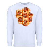 White Thanksgiving Turkey With Tartan Patch Premium Sweatshirt - BundleAndBundleShop
