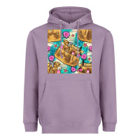 Lavender hairdresser apron and flowers with turquoise glitter seamless pattern  Heavyweight Hoodie - BundleAndBundleShop