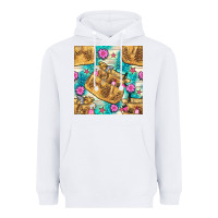 Hairdresser Apron And Flowers With Turquoise Glitter Seamless Pattern  Heavyweight Hoodie | Teevron