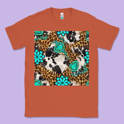 Western Turquoise Seamless Pattern Classic Tee Designed By Bundleandbundleshop