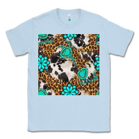 Dusty Blue western turquoise seamless pattern Classic Tee - BundleAndBundleShop