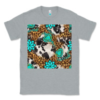 Heather Grey western turquoise seamless pattern Classic Tee - BundleAndBundleShop