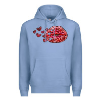Colony Blue kiss with leopard and hearts Premium Hoodie - RanaPortraitStore