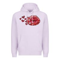 Lilac kiss with leopard and hearts Premium Hoodie - RanaPortraitStore