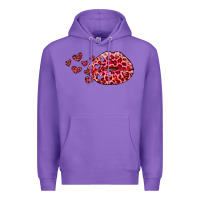 Purple kiss with leopard and hearts Premium Hoodie - RanaPortraitStore