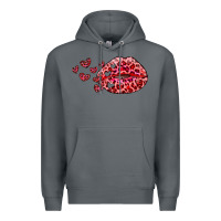 Rock kiss with leopard and hearts Premium Hoodie - RanaPortraitStore