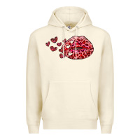Sandshell kiss with leopard and hearts Premium Hoodie - RanaPortraitStore