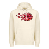 Tofu kiss with leopard and hearts Premium Hoodie - RanaPortraitStore