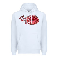 White kiss with leopard and hearts Premium Hoodie - RanaPortraitStore