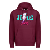 Burgundy jesus saves Premium Hoodie - JahusDesignShop