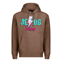 Chestnut jesus saves Premium Hoodie - JahusDesignShop