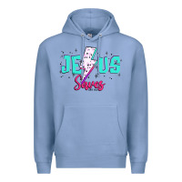 Colony Blue jesus saves Premium Hoodie - JahusDesignShop