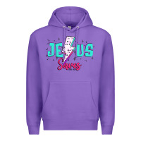 Purple jesus saves Premium Hoodie - JahusDesignShop