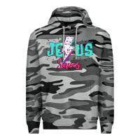 Slate Camo jesus saves Premium Hoodie - JahusDesignShop