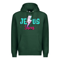 Sports Green jesus saves Premium Hoodie - JahusDesignShop