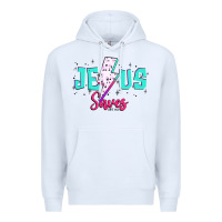 White jesus saves Premium Hoodie - JahusDesignShop