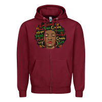 Burgundy afro diva Zipper Hoodie - MaliasSmallBusiness