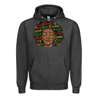 Charcoal Heather afro diva Zipper Hoodie - MaliasSmallBusiness