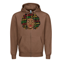 Chestnut afro diva Zipper Hoodie - MaliasSmallBusiness